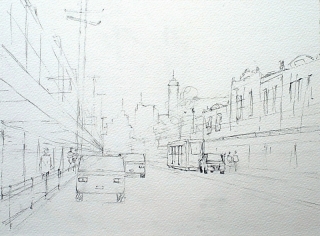 Bridge Street, Melbourne, drawing