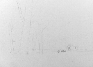 Watercolor Painting Landscape - Step 1