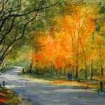 Mt Wilson Autumn colours watercolor painting by Joe Cartwright