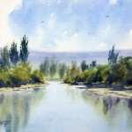 Pugh's Lagoon Richmond plein air watercolor painting
