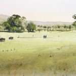 Tumut Farmland landscape watercolor painting