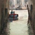 Venice Near Rialto Bridge Plein Air watercolor painting May 2010-2