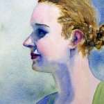 Veronica watercolor portrait by Joe Cartwright