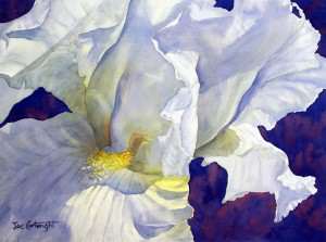 White Iris finshed watercolor flower painting