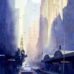 York Street, Sydney watercolor painting