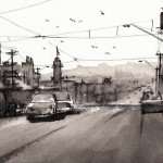Early Morning Bridge Street Pen and Ink by Joe Cartwright