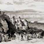 The Three Sisters pen and ink