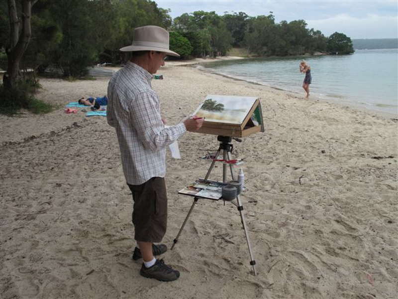 Plein air painting easel for watercolor