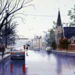 Wet weather street painting