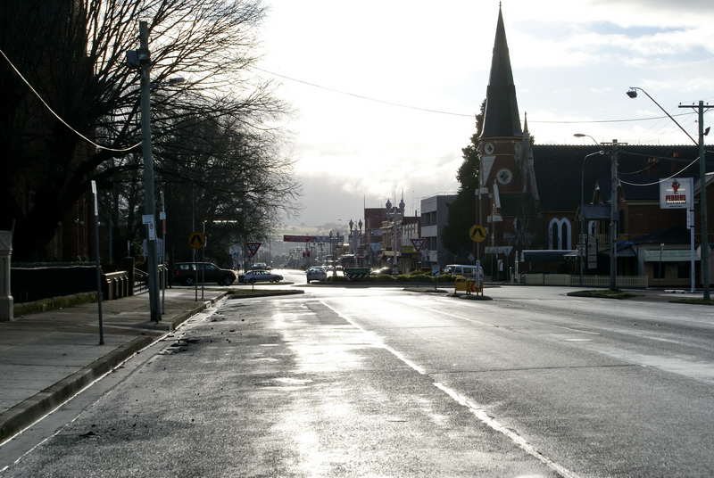 Wet street painting with reflections Painting With Watercolors
