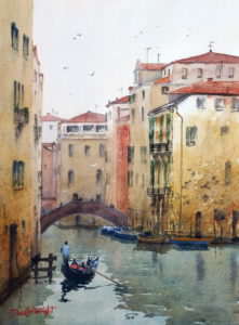 Venice textures watercolor painting